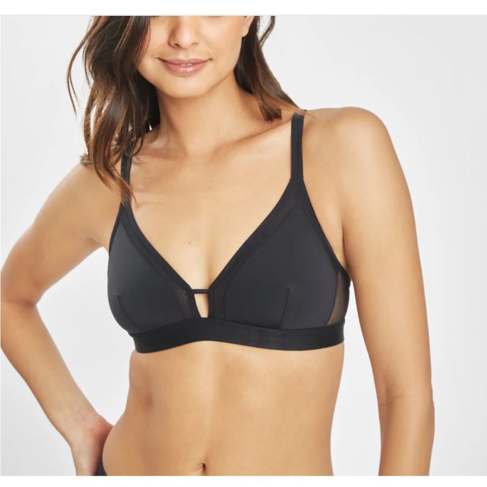 LIVELY black mesh trim bralette sizeM